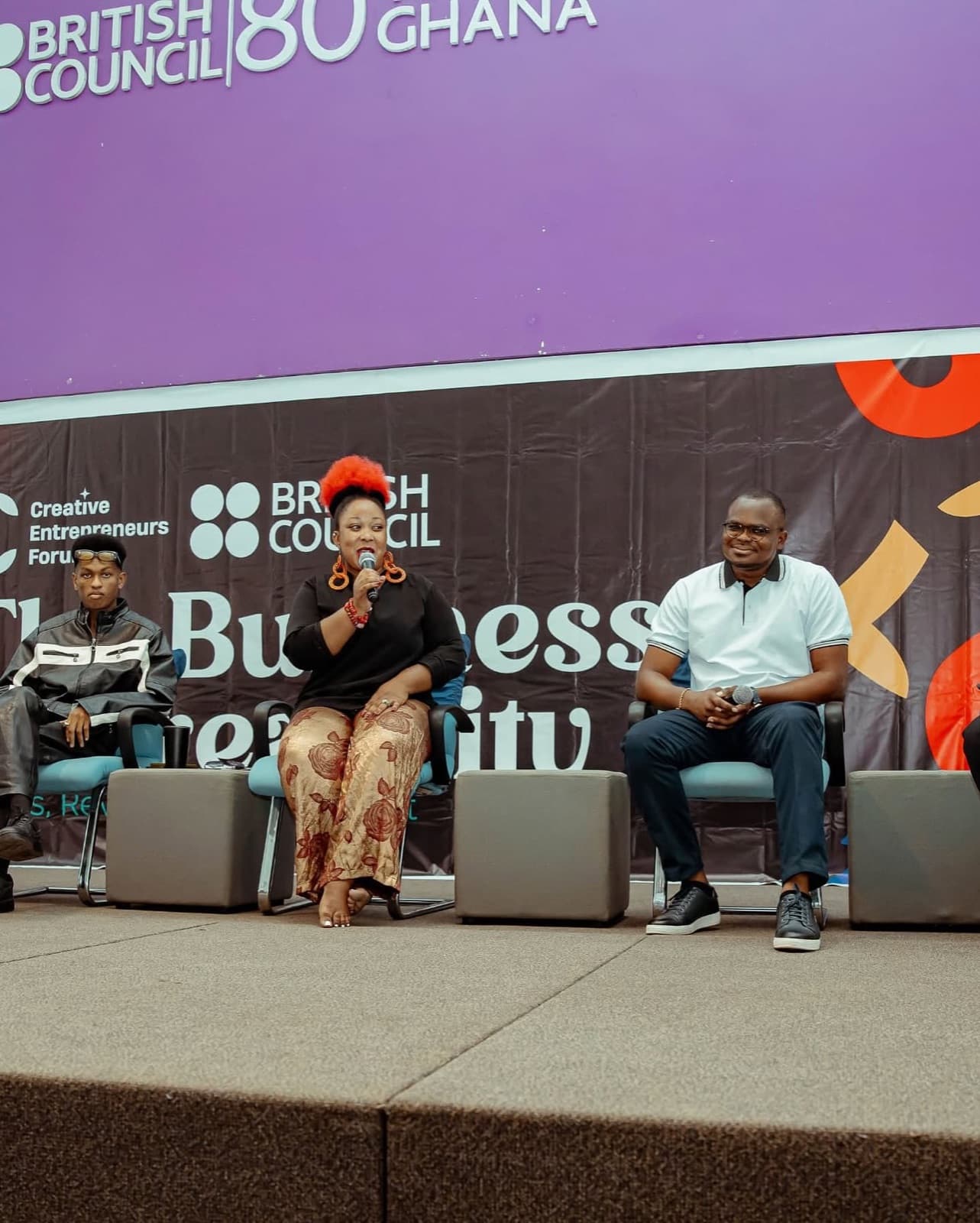 A panel on the business of creativity at British Council 80 in Ghana