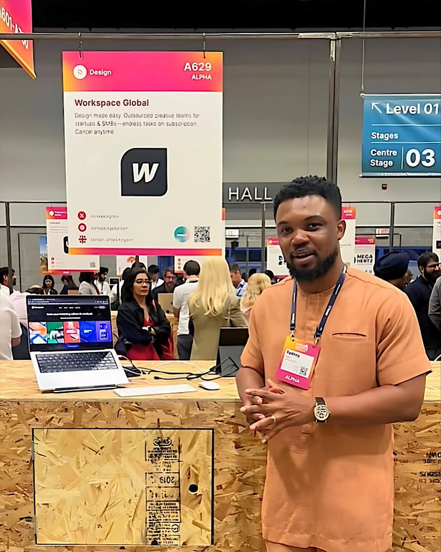 Sydney Scott Sam at the Workspace Global stand at Web Summit