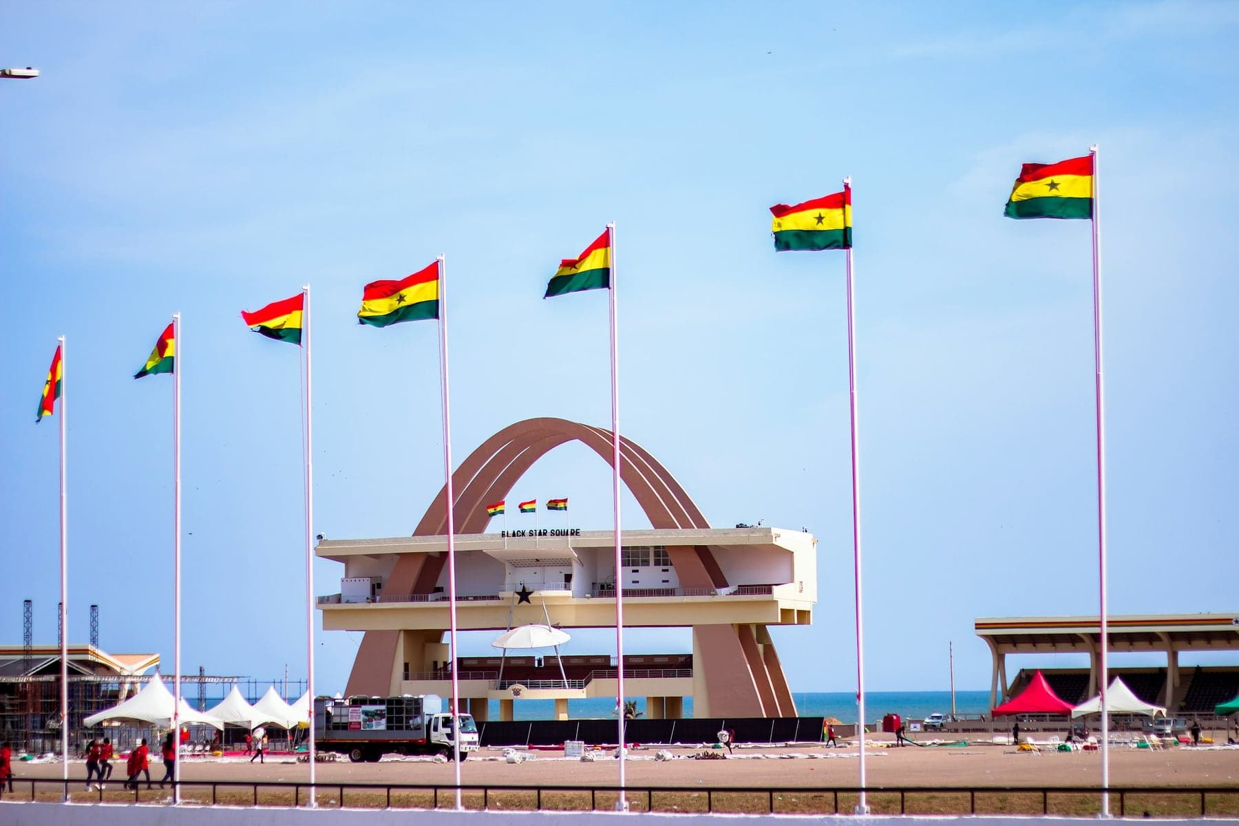 Independence Square in Accra under a clear sky