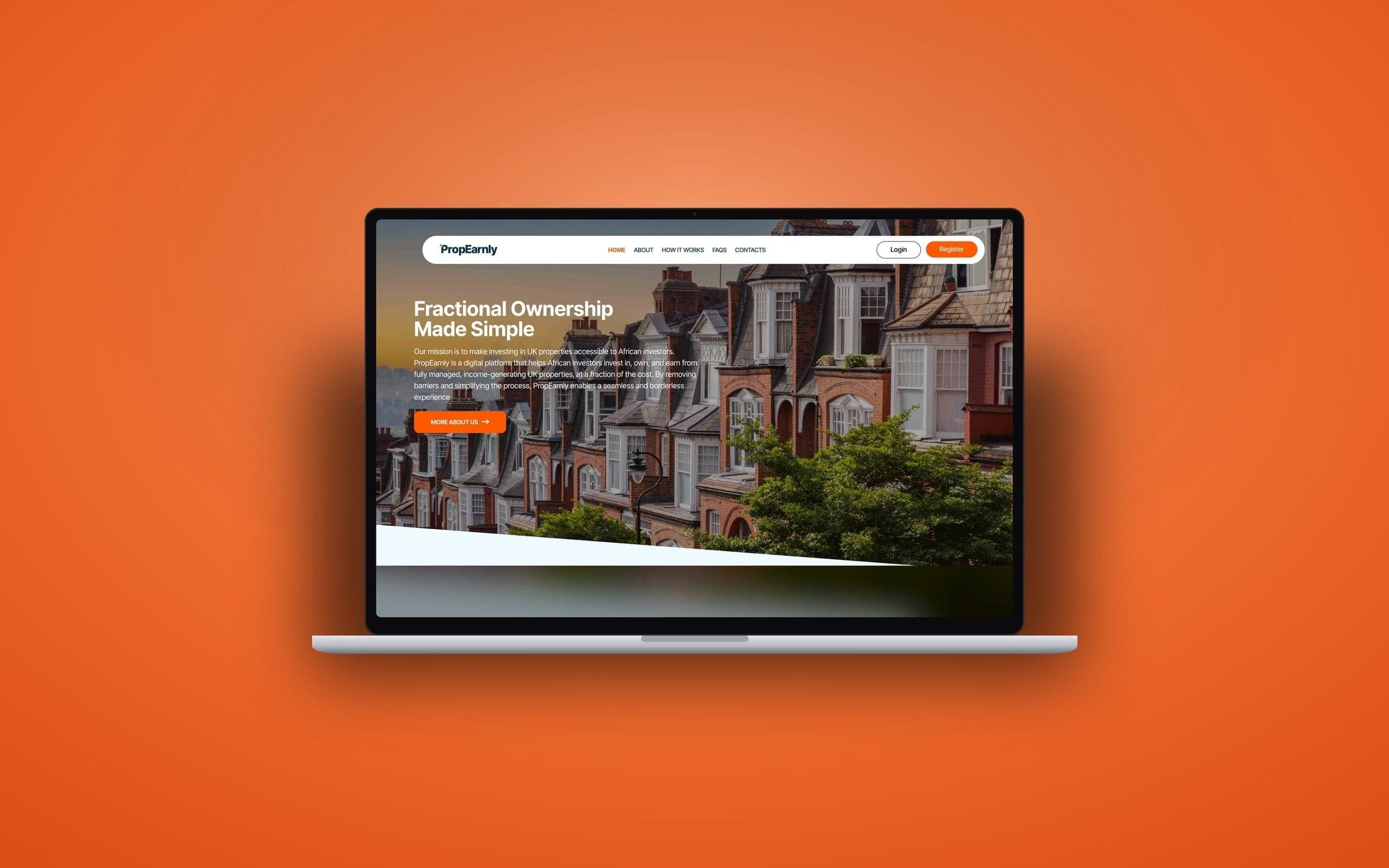 The Propearnly website on a laptop